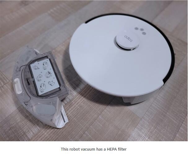 This robot vacuum has a HEPA filter