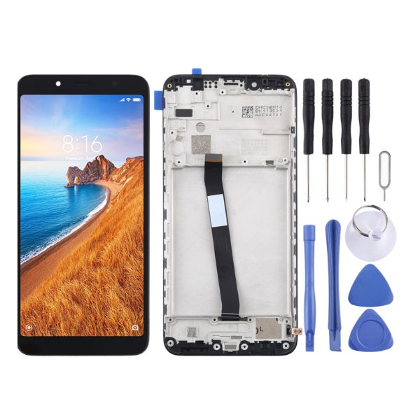  TFT LCD Screen for for Xiaomi Redmi 7A Digitizer Full Assembly with Frame(Black) 