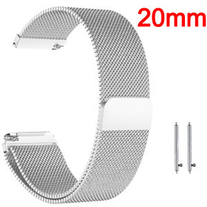  (silver) 20mm Fashion Business Wristband For Huami Bip/Bip lite/GTS1/2/GTR 42mm 