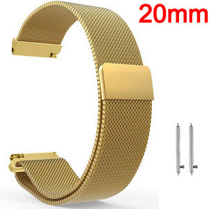 (Gold) 20mm Fashion Business Wristband For Huami Bip/Bip lite/GTS1/2/GTR 42mm 