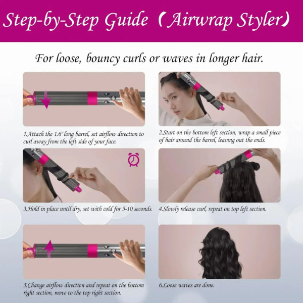     Auto Hair Curling Barrel Compatible  For Dyson HS01/HS05 Airwrap 40mm   _5