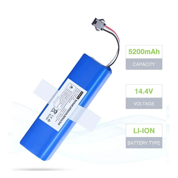   Aleaivy  14.4V Battery Pack 5200mAh For XiaoMi Lydsto R1 Viomi S9 Roidmi Eve Plus Rechargeable Li-ion Battery Robot Vacuum Cleaner  _2